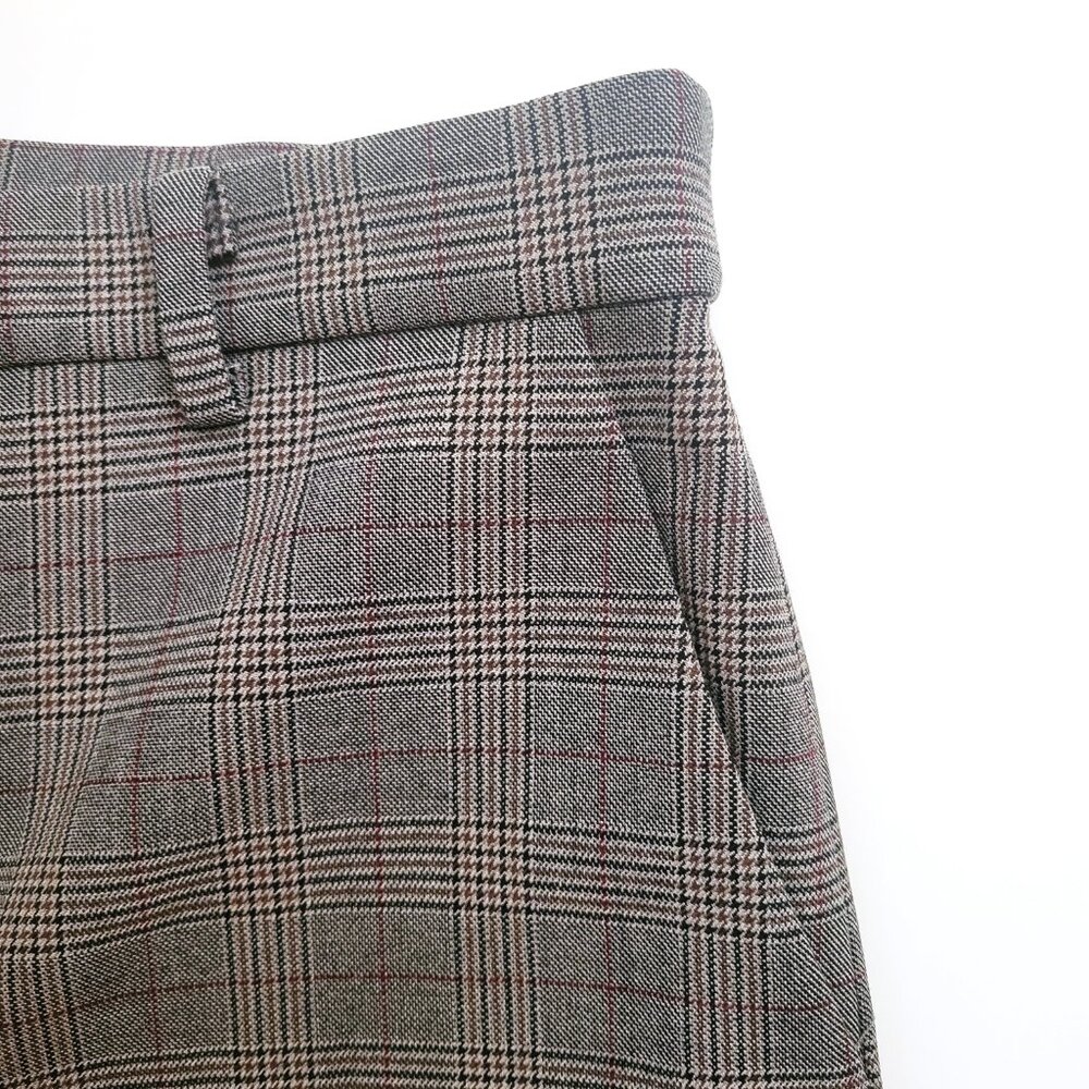 NWOT Uniqlo Smart Ankle Dress Pants Gray/Brown Glencheck Plaid